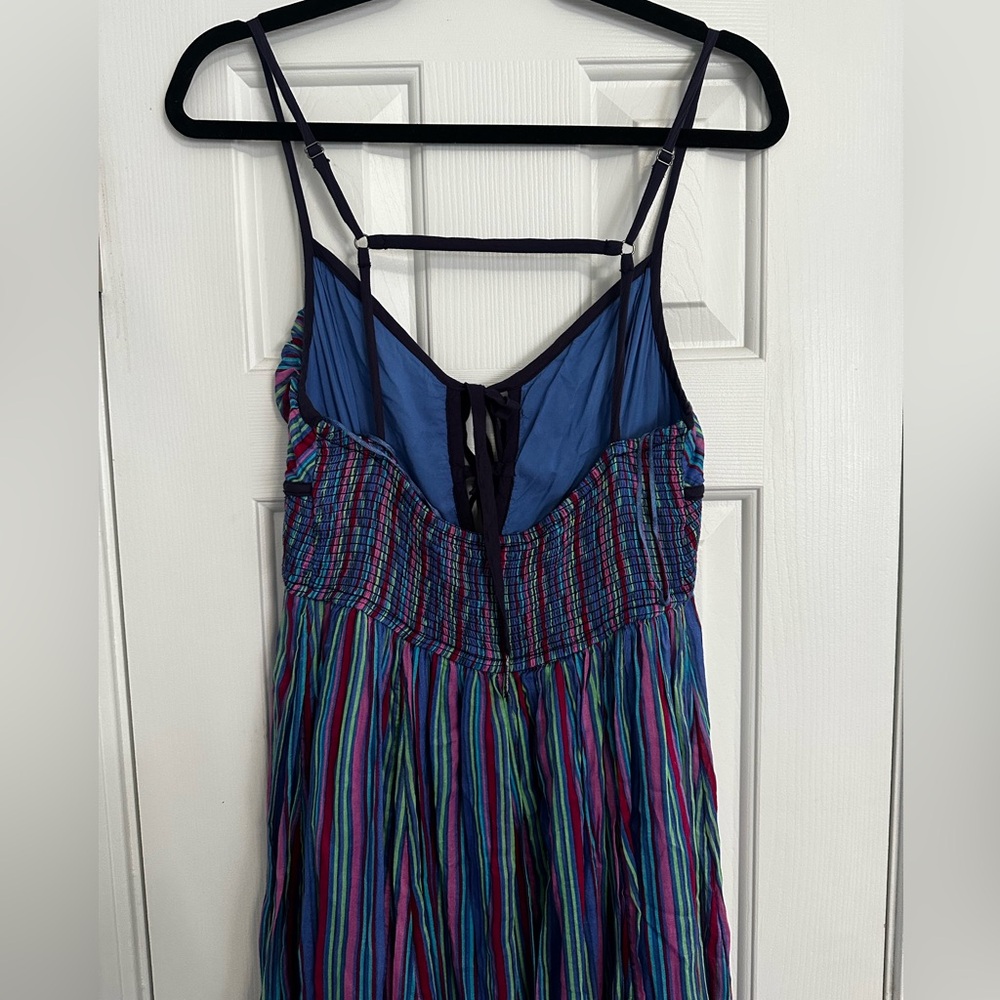 Free People multicolor striped smocked maxi sundress size M - Picture 3 of 5